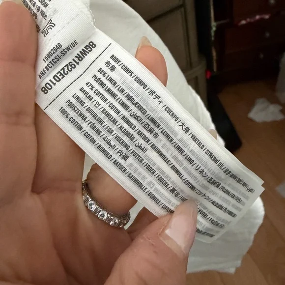 Abercrombie & Fitch Linen-Blend Button-Through Mini Dress LT - Picture 8 of 8